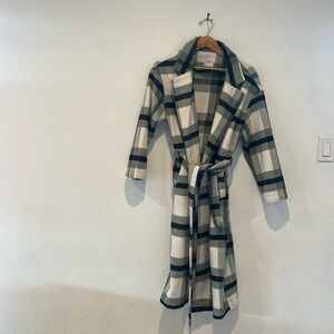 Plaid long coat